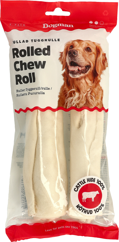 Dogman Tuggrulle Rullad Vit 20cm