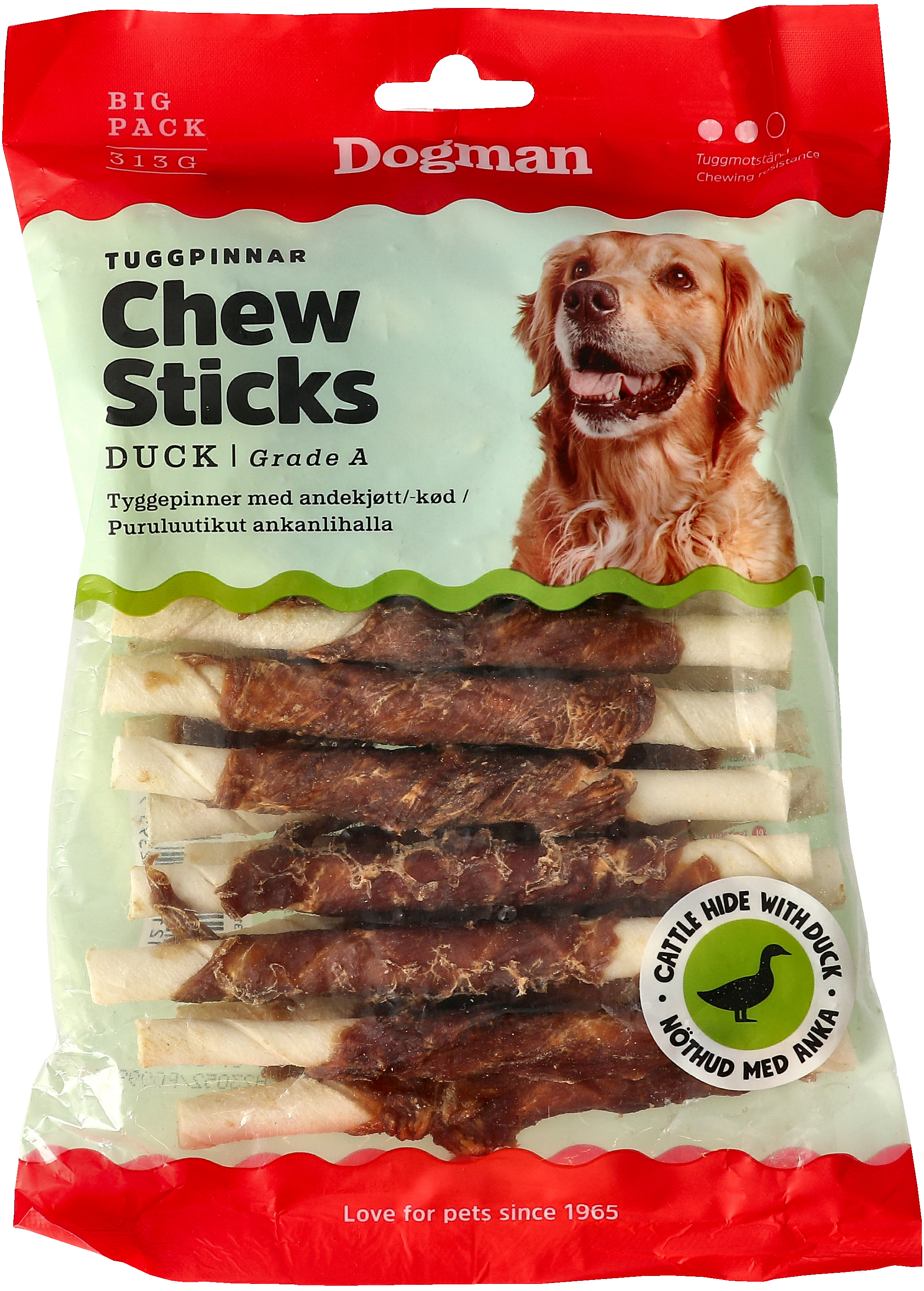 Dogman Tuggpinnar med Anka  Vit 12cm