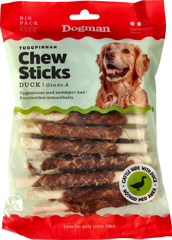 Dogman Tuggpinnar med Anka  Vit 12cm