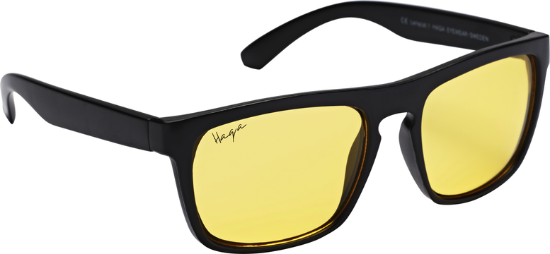 Haga Eyewear Tampa Matt Black - Yellow lens