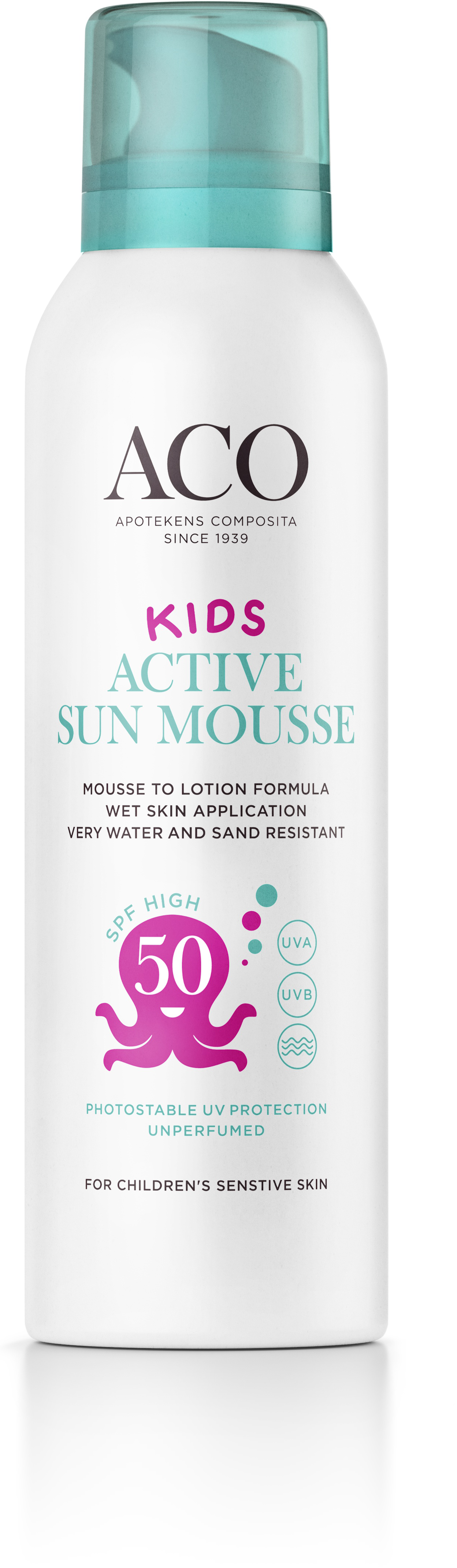 Perrigo Sverige AB ACO Kids Active Mousse SPF 50 150 ml