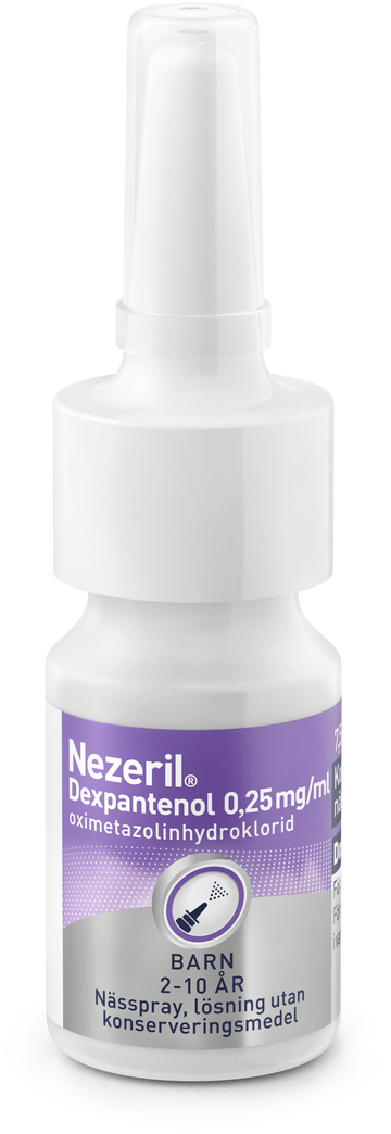 Nezeril Dexpantenol, nässpray, lösning 0,25 mg/ml