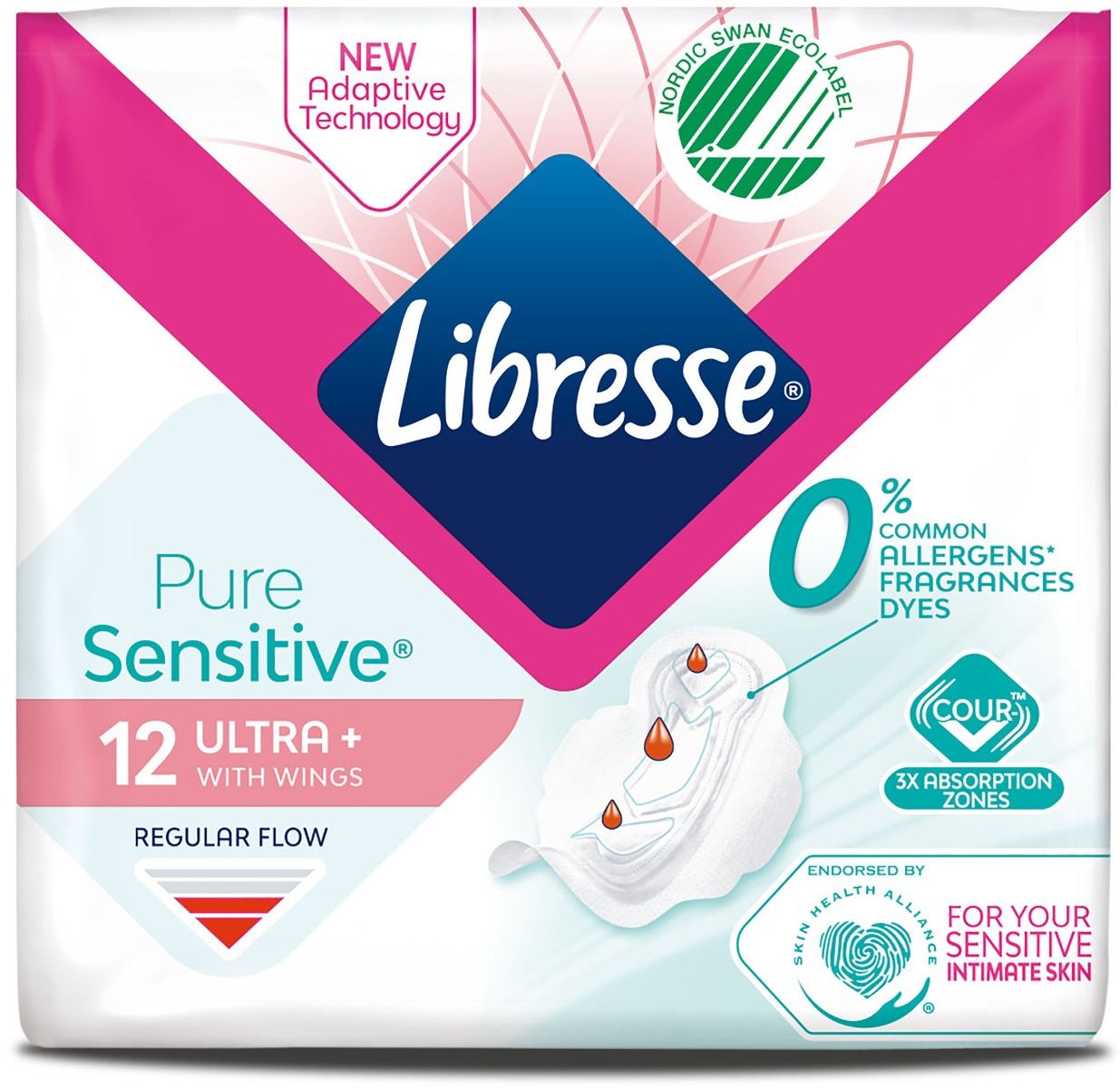 Libresse pure sensitive ultra+ wing 12 st