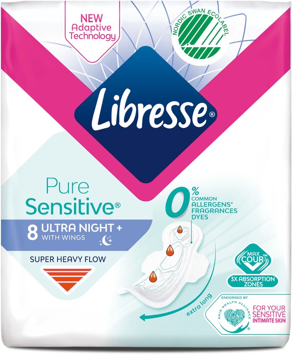 Libresse pure sensitive ultra+ goodnight 8 st