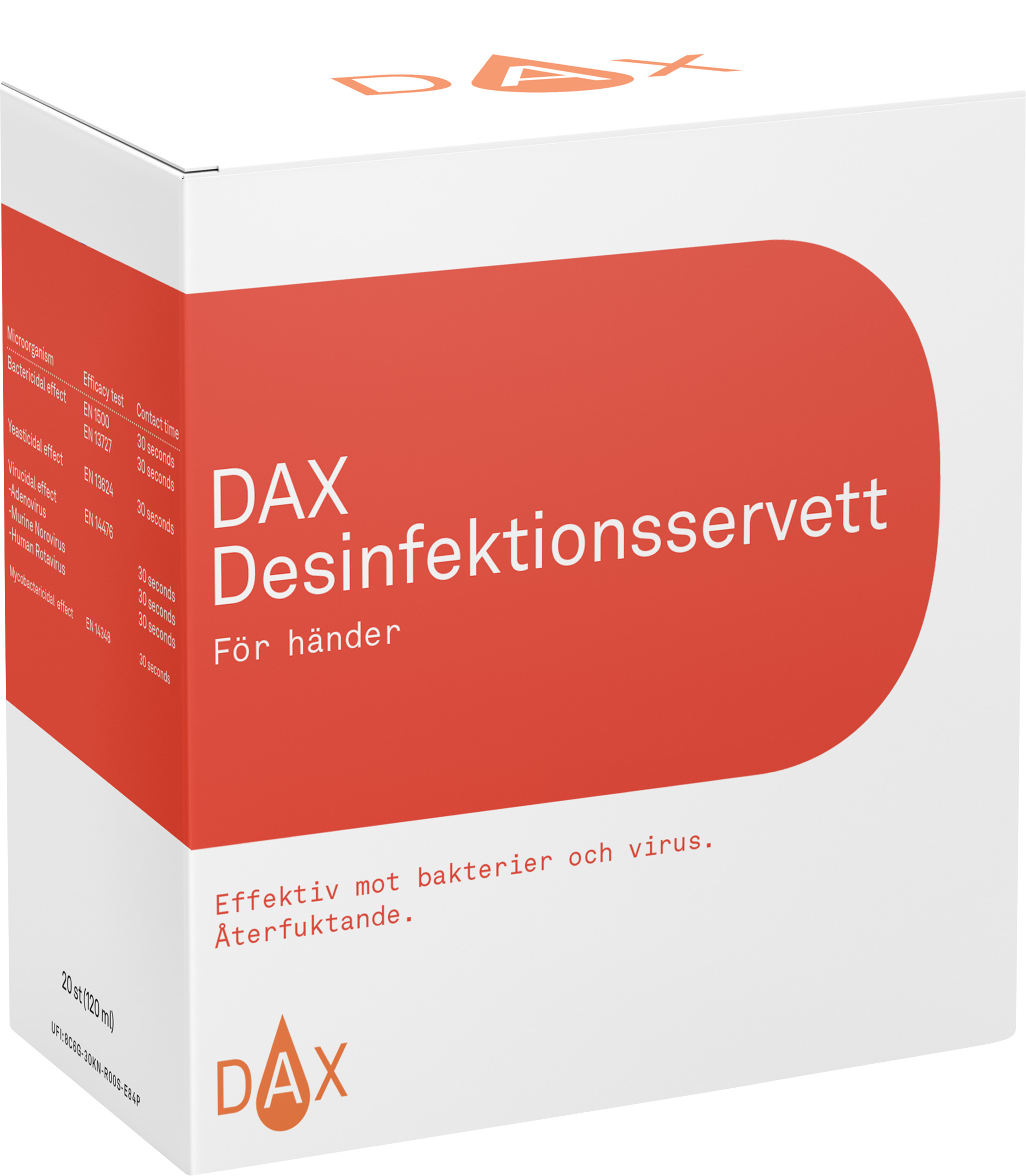 DAX desinfektionsservett händer 20 st