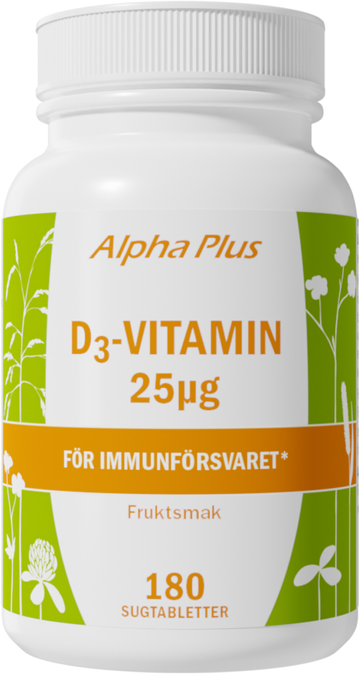 Alpha Plus D3-vitamin 25æg 180 tab