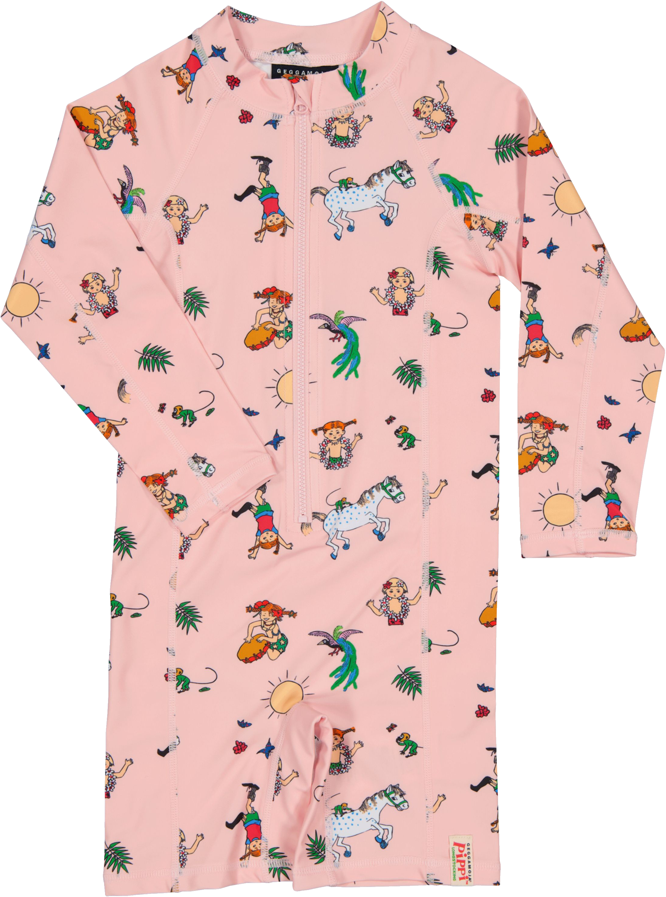 Geggamoja Pippi L&aring;ngstrump UV-Dr&auml;kt Rosa 98/104
