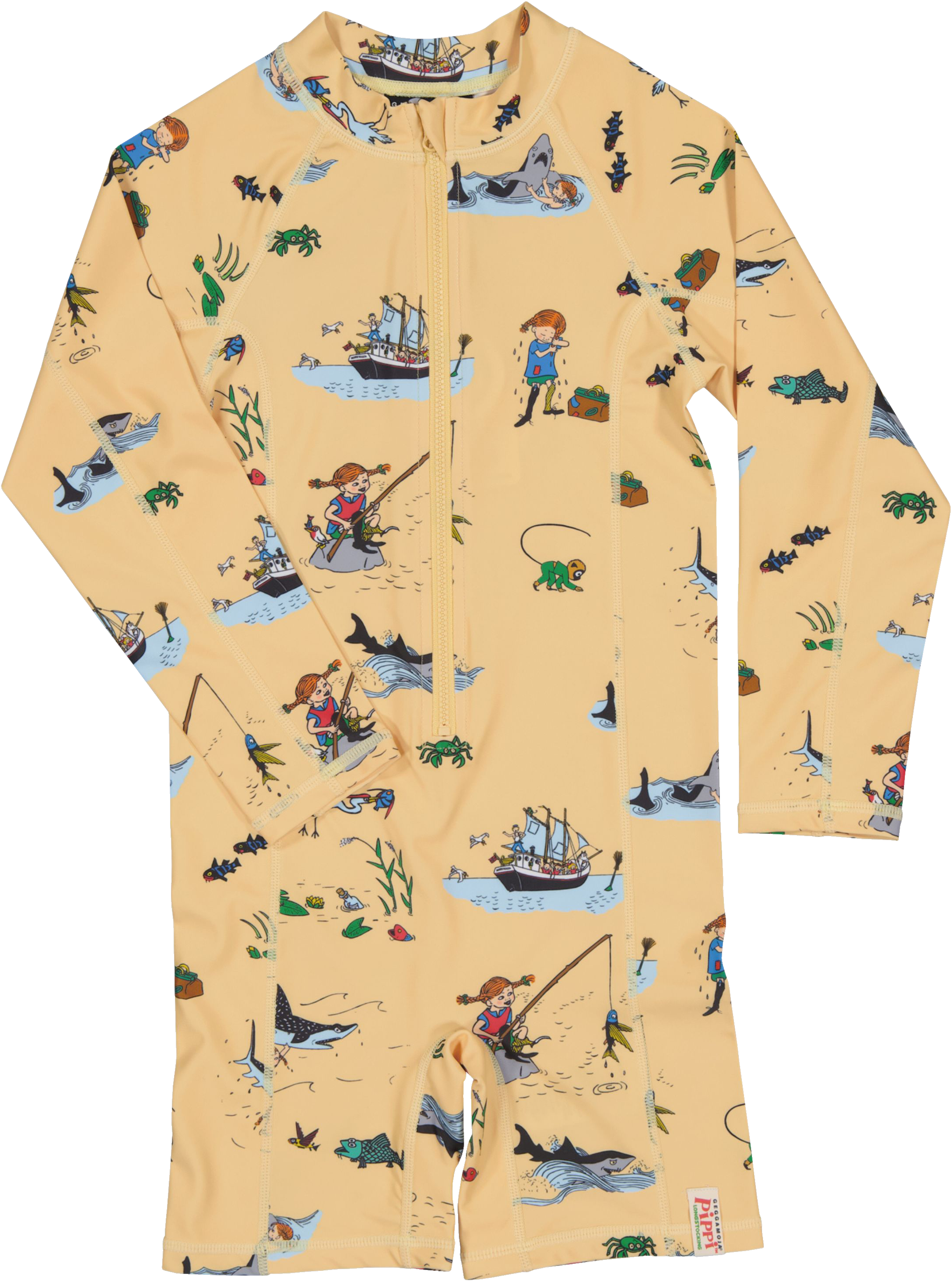 Geggamoja Pippi L&aring;ngstrump UV-Dr&auml;kt Gul 110/116