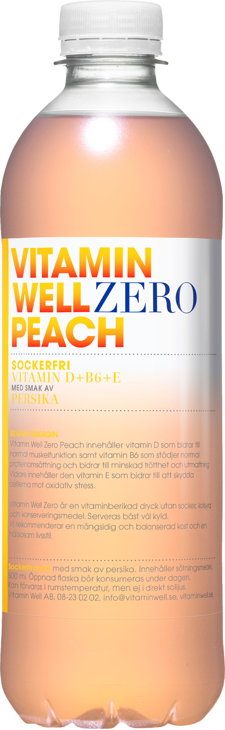 Vitamin Well Zero Peach 500 ml | Skönhet och hälsa - Hälsovård | Apoteka