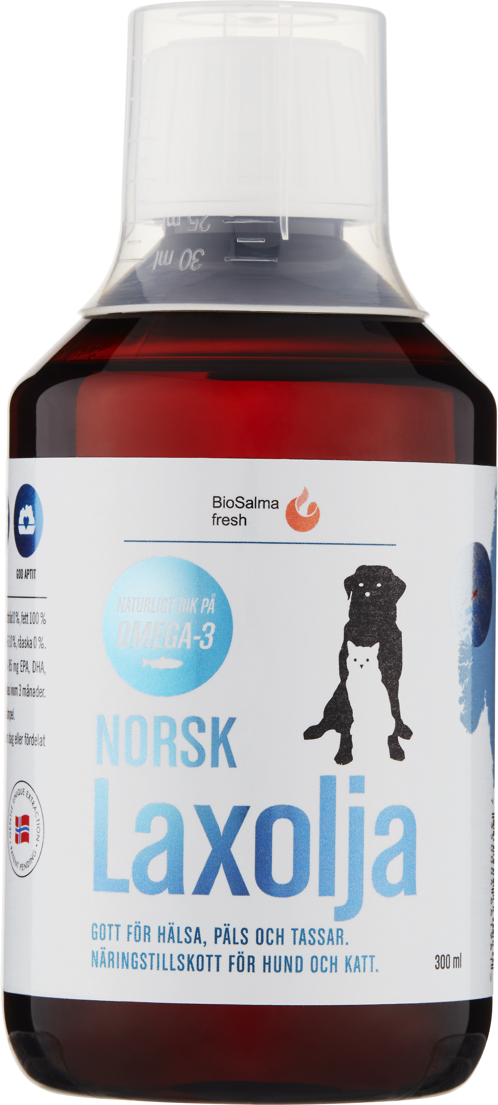 Biosalma Norsk Laxolja för hund och katt 300 ml