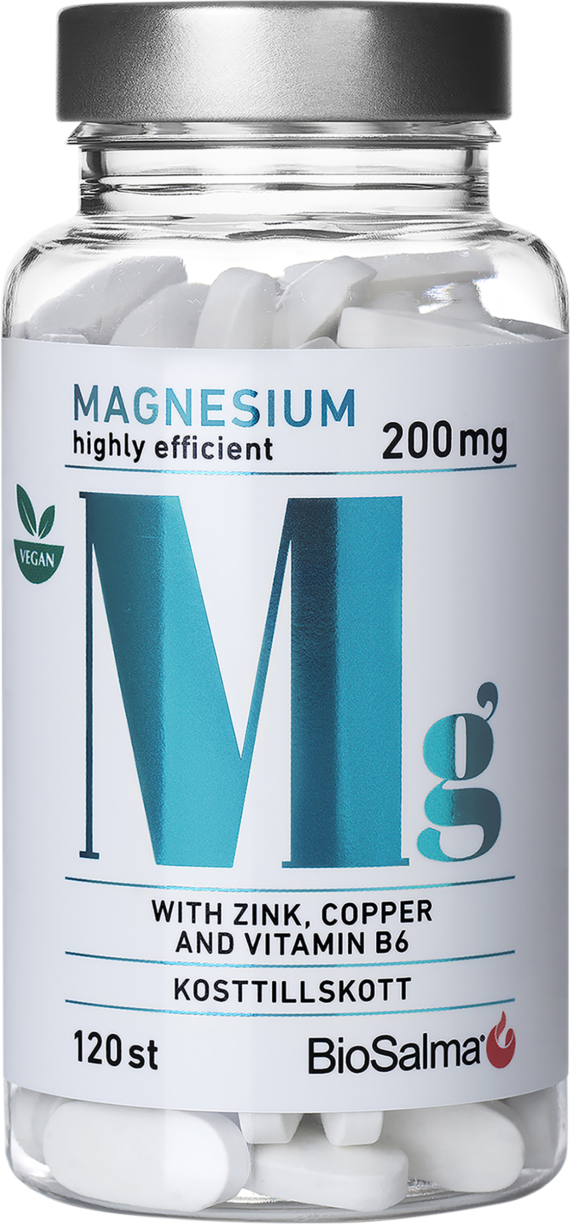 Biosalma Magnesium 200mg + Zink Koppar B6 120 st