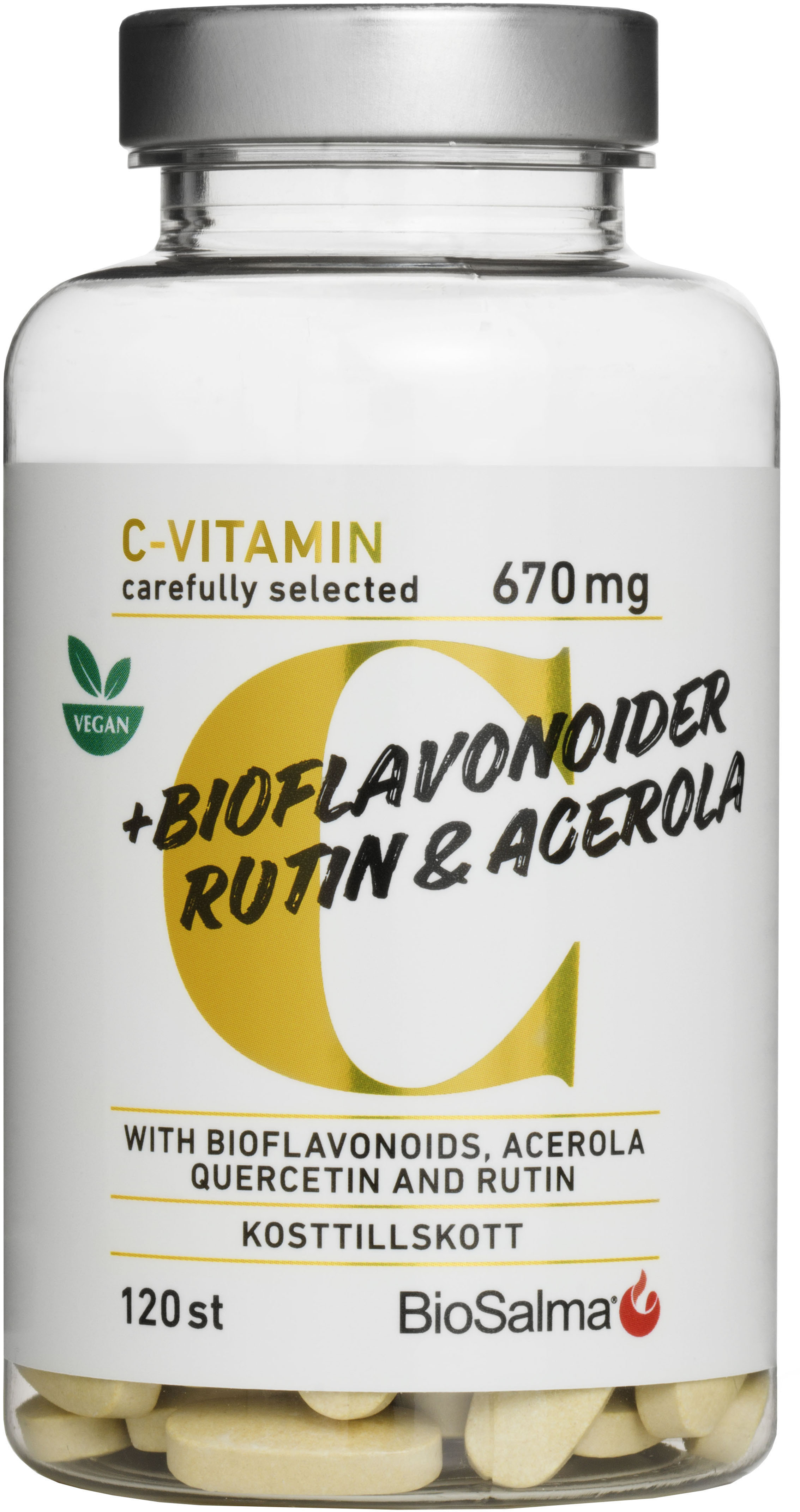 Biosalma C-vitamin + bioflavonoider 120 st