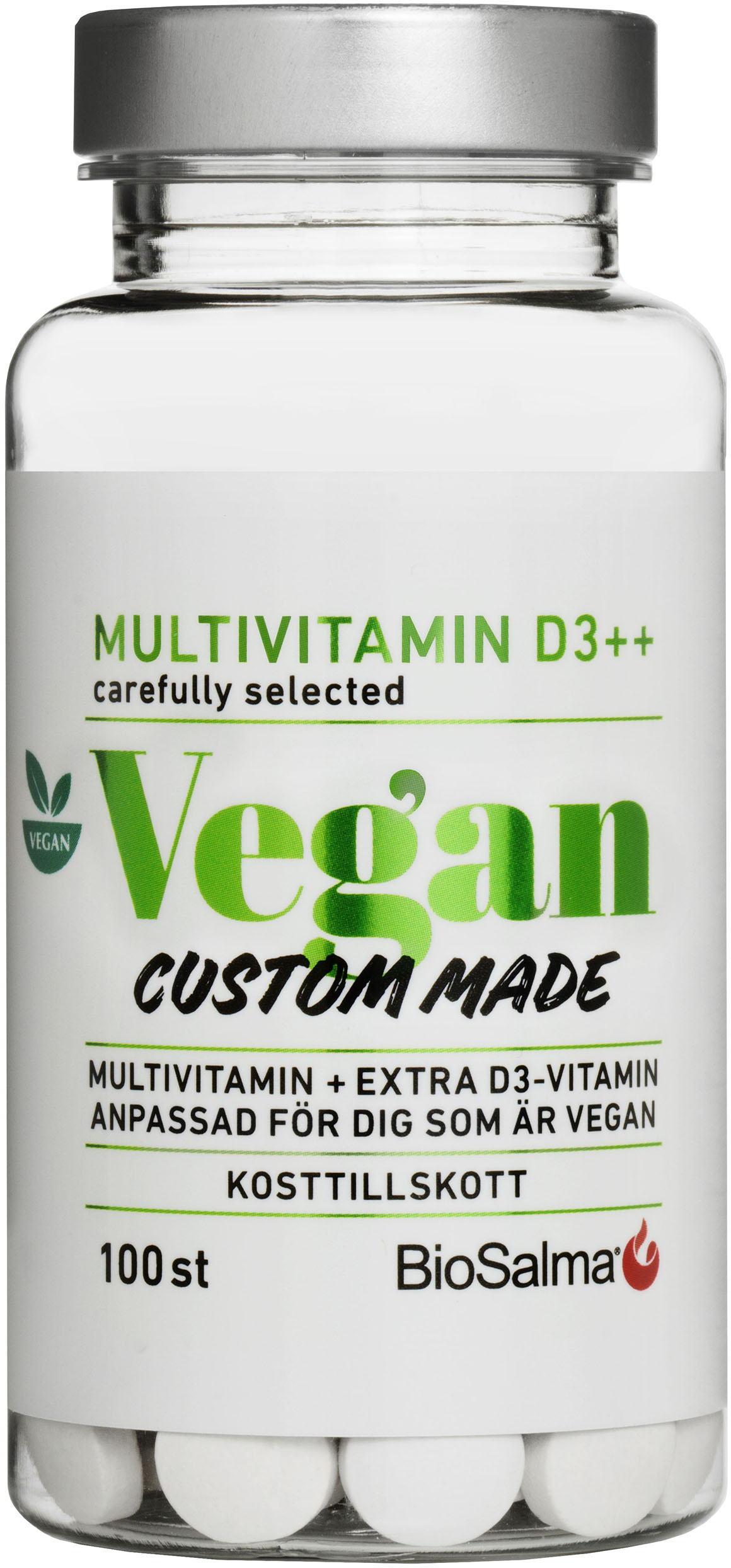 Biosalma Multivitamin vegan D-vitamin ++ 100 st