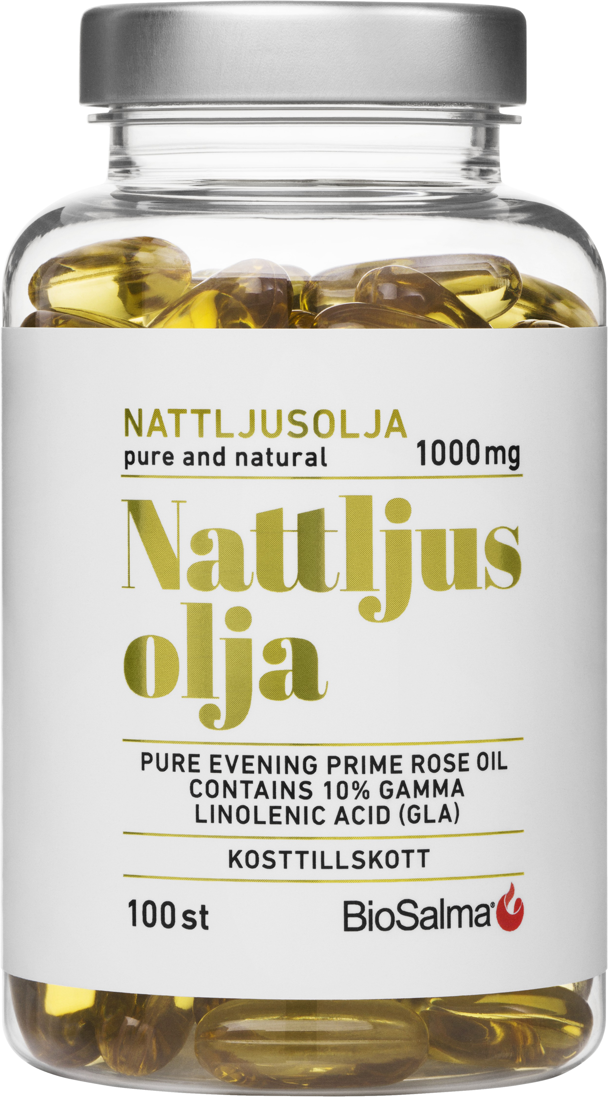 Biosalma nattljusolja 10% GLA 1000mg