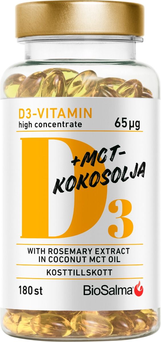 BioSalma D3-vitamin 65g i MCT-kokosolja 180 st