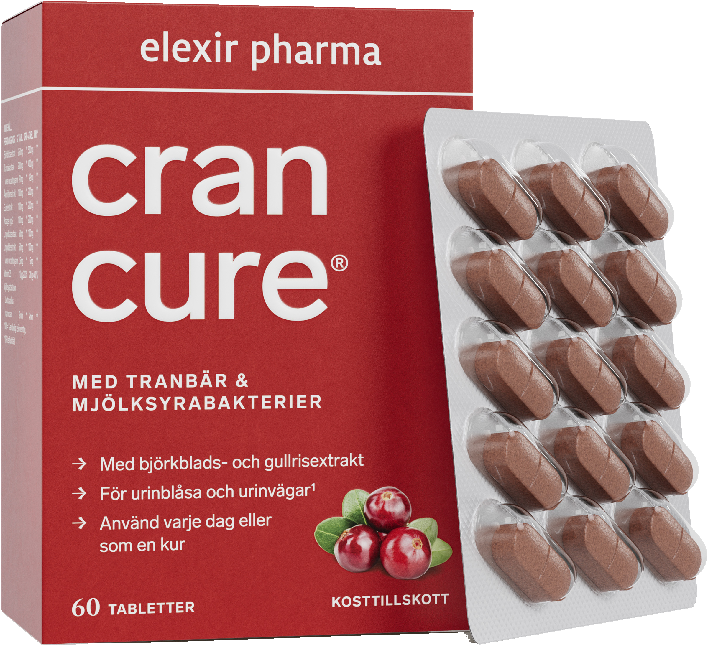 Elexir Pharma Cran Cure - tranbär plus mjölksyrabakterier 