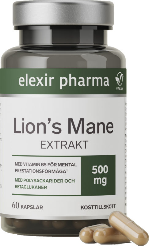 Elexir Pharma Lion’s Mane 60 kapslar