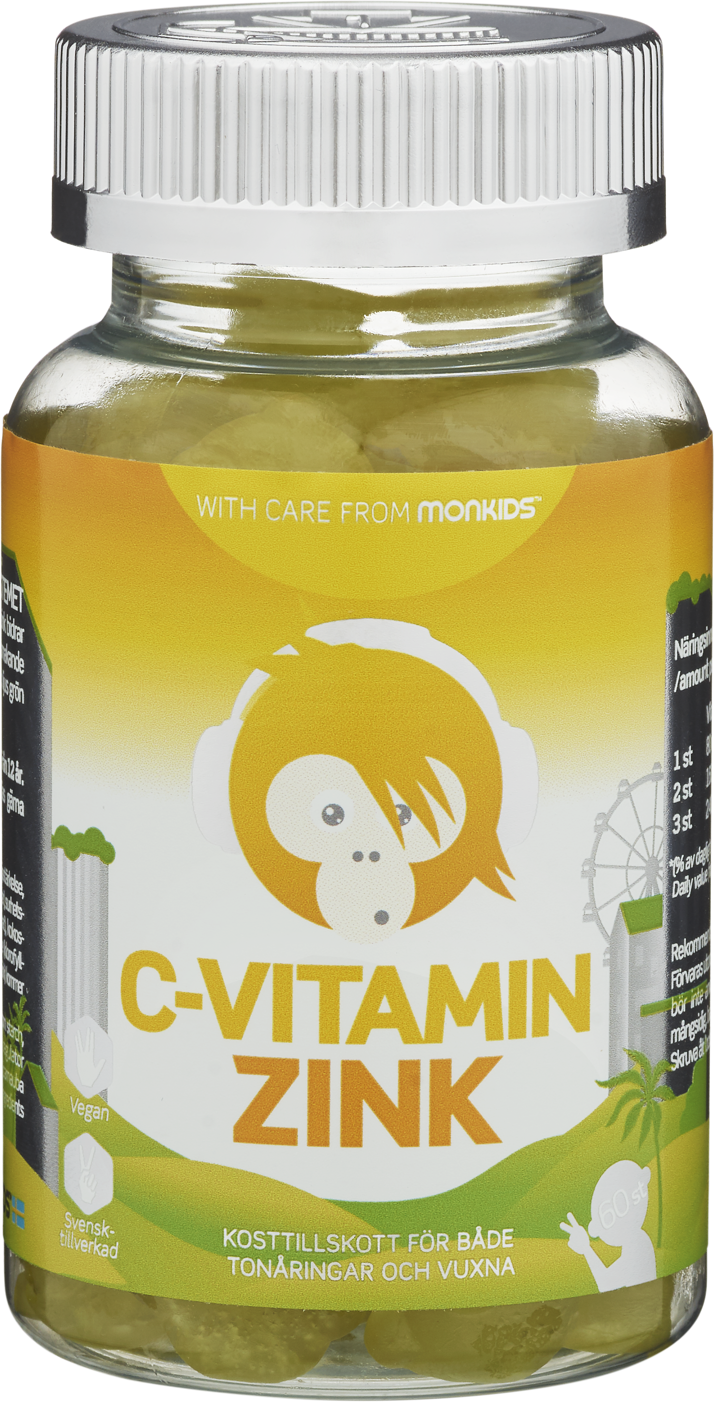 Monkids C-vitamin+ Zink Fruktsmak Tonår 60st