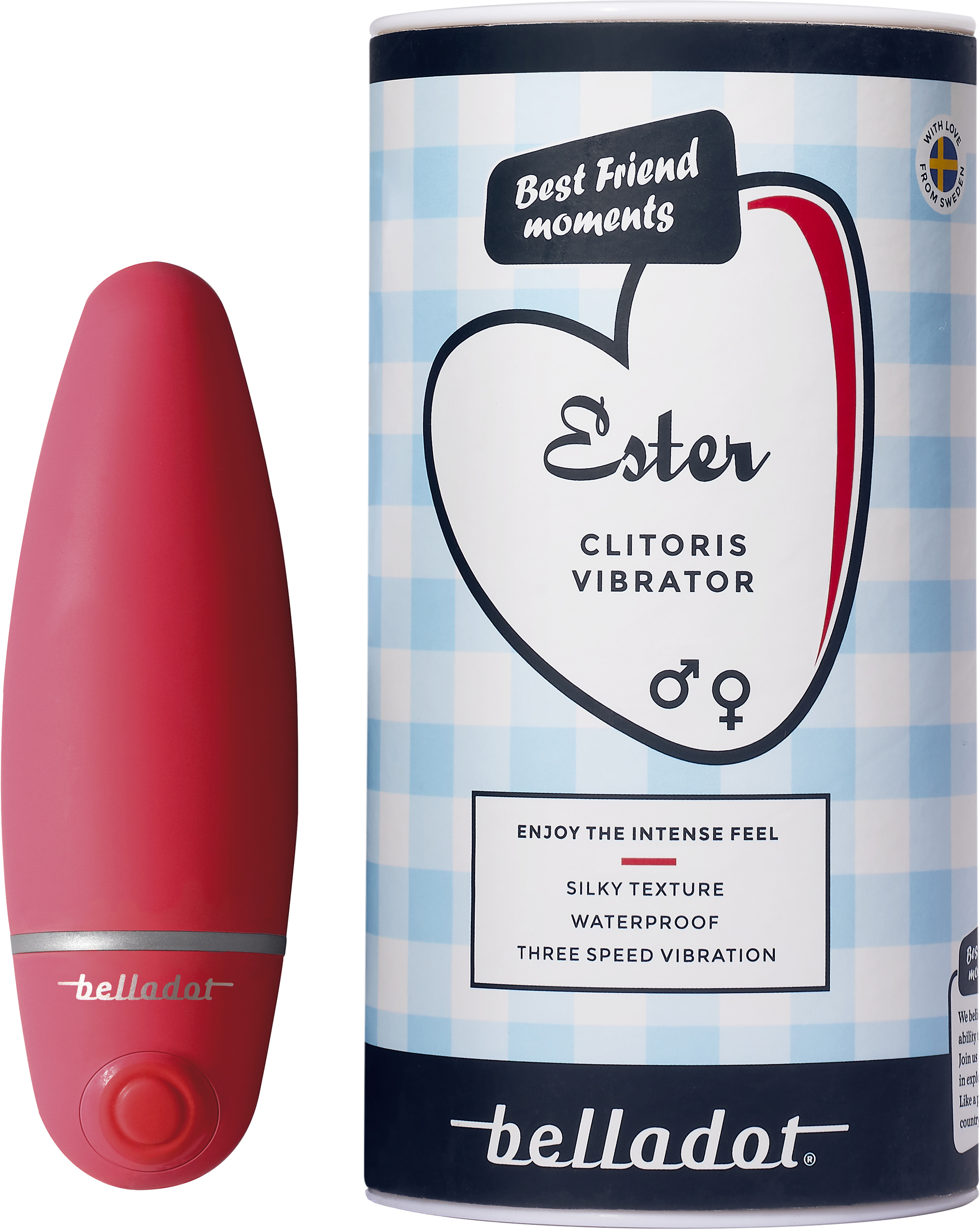 Belladot Ester klitorisvibrator röd 1 st