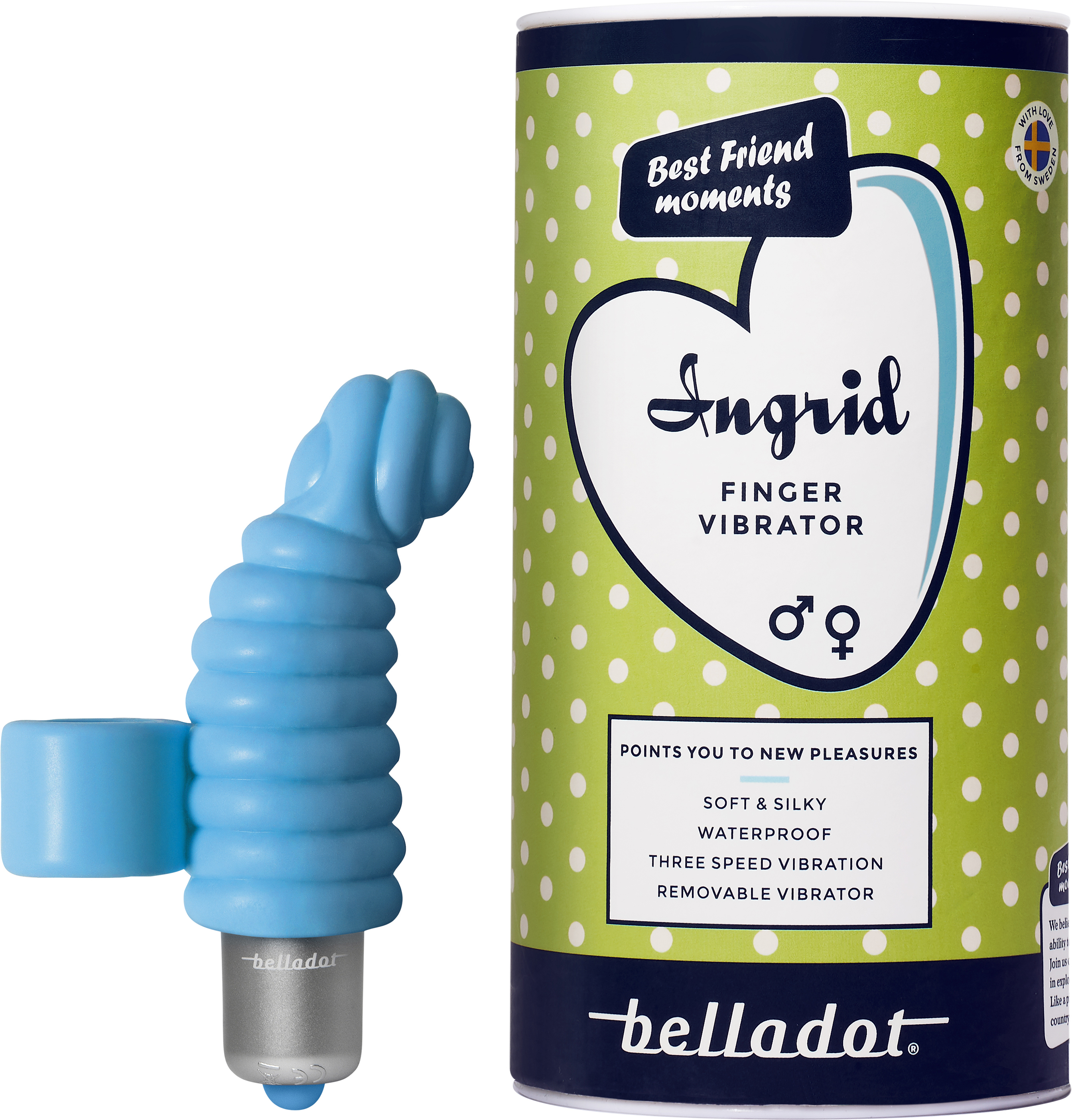 Belladot Ingrid Finger vibrator blå 1 st