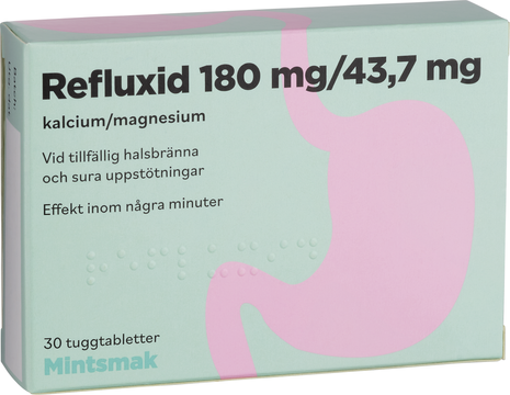 Refluxid, tuggtablett 180 mg / 43,7 mg
