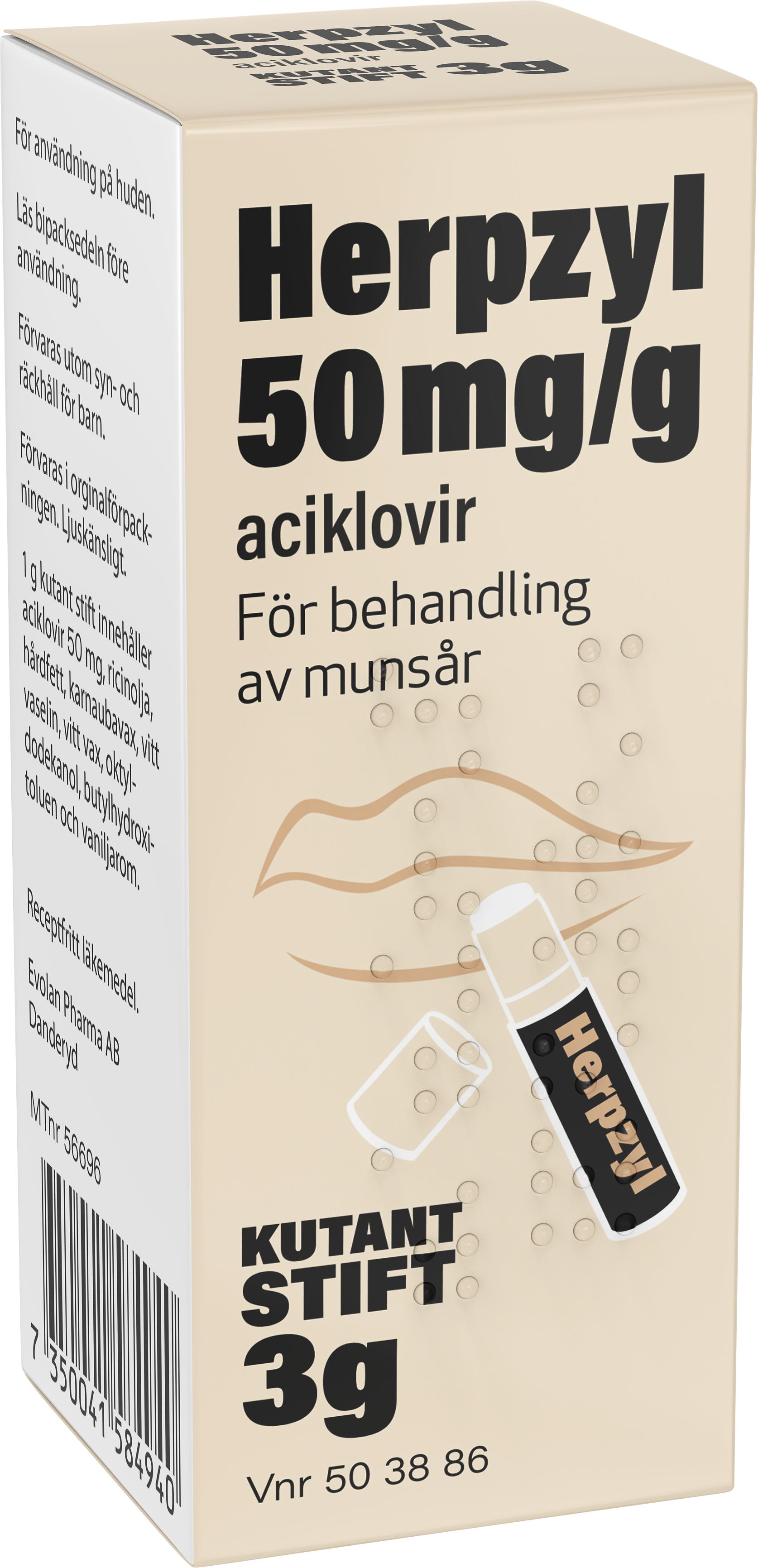 Herpzyl, kutant stift 50 mg/g