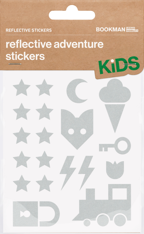 Bookman Reflective Stickers Adventure White 1 st