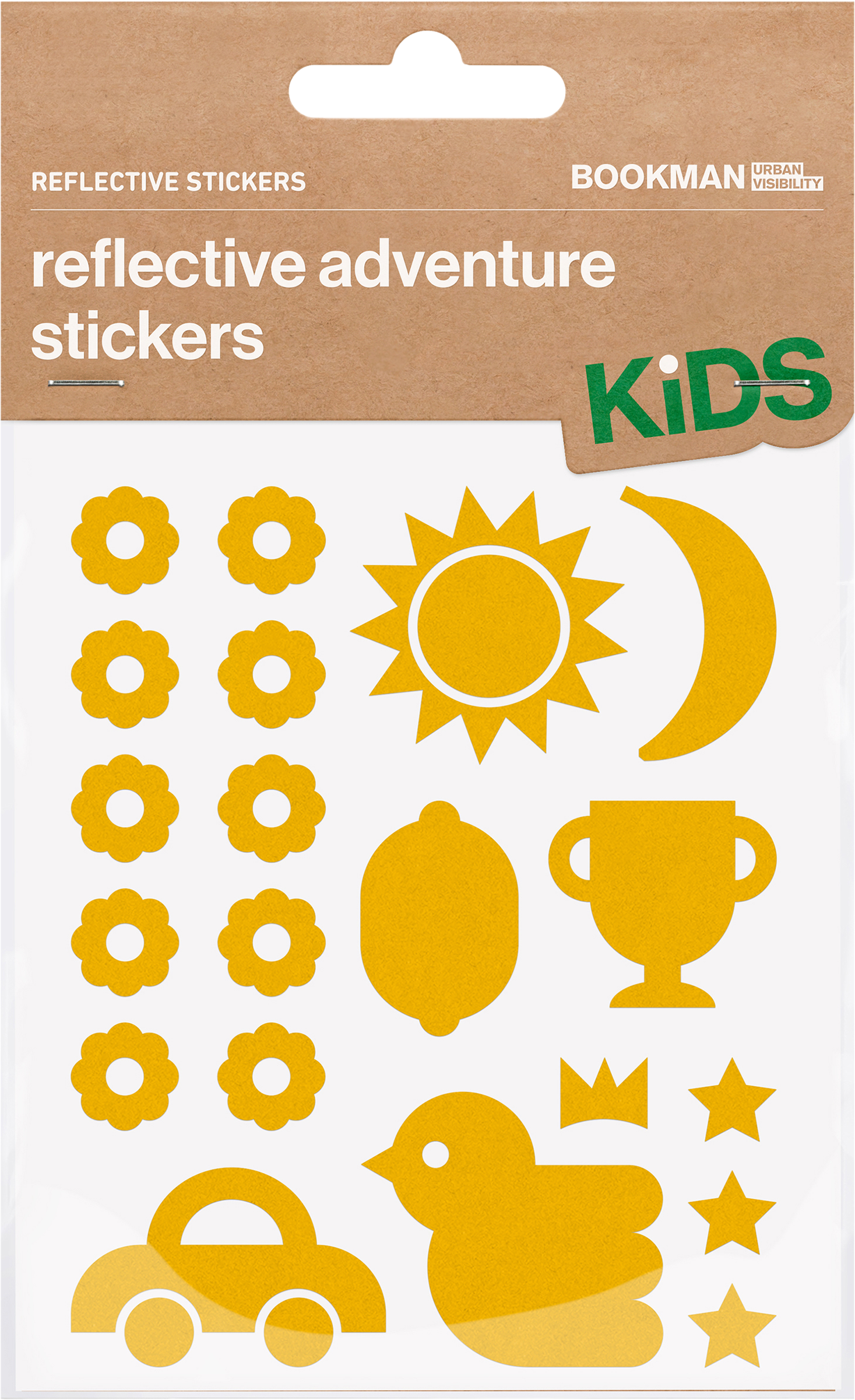 Bookman Reflective Stickers Adventure Yellow 1 st