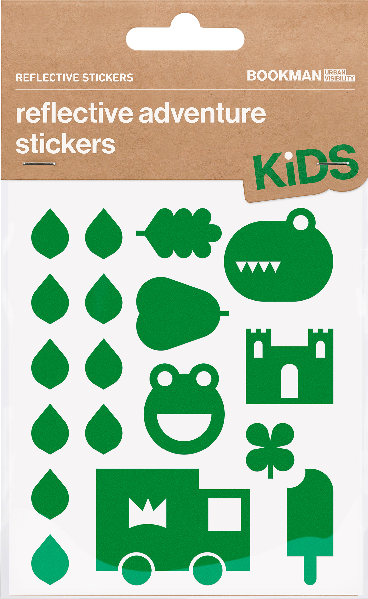 Bookman Reflective Stickers Adventure Green 1 st