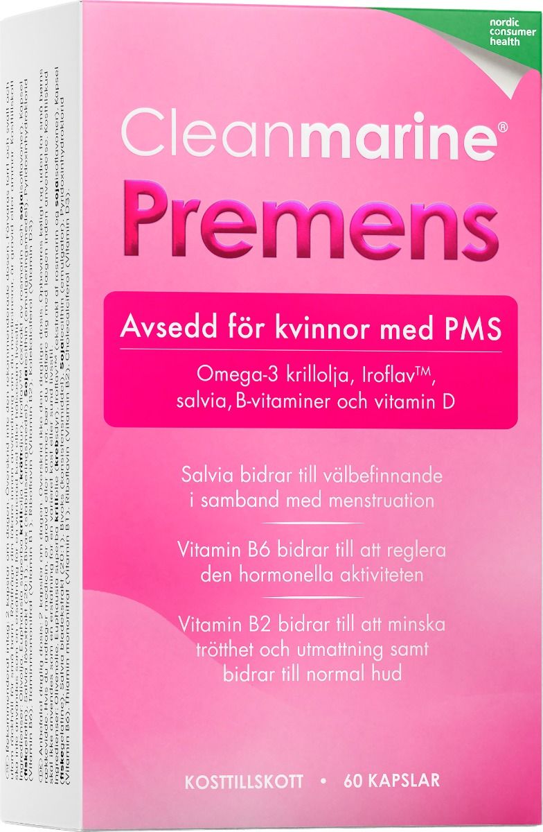 Premens Cleanmarine kapslar för kvinnor med PMS 60 st