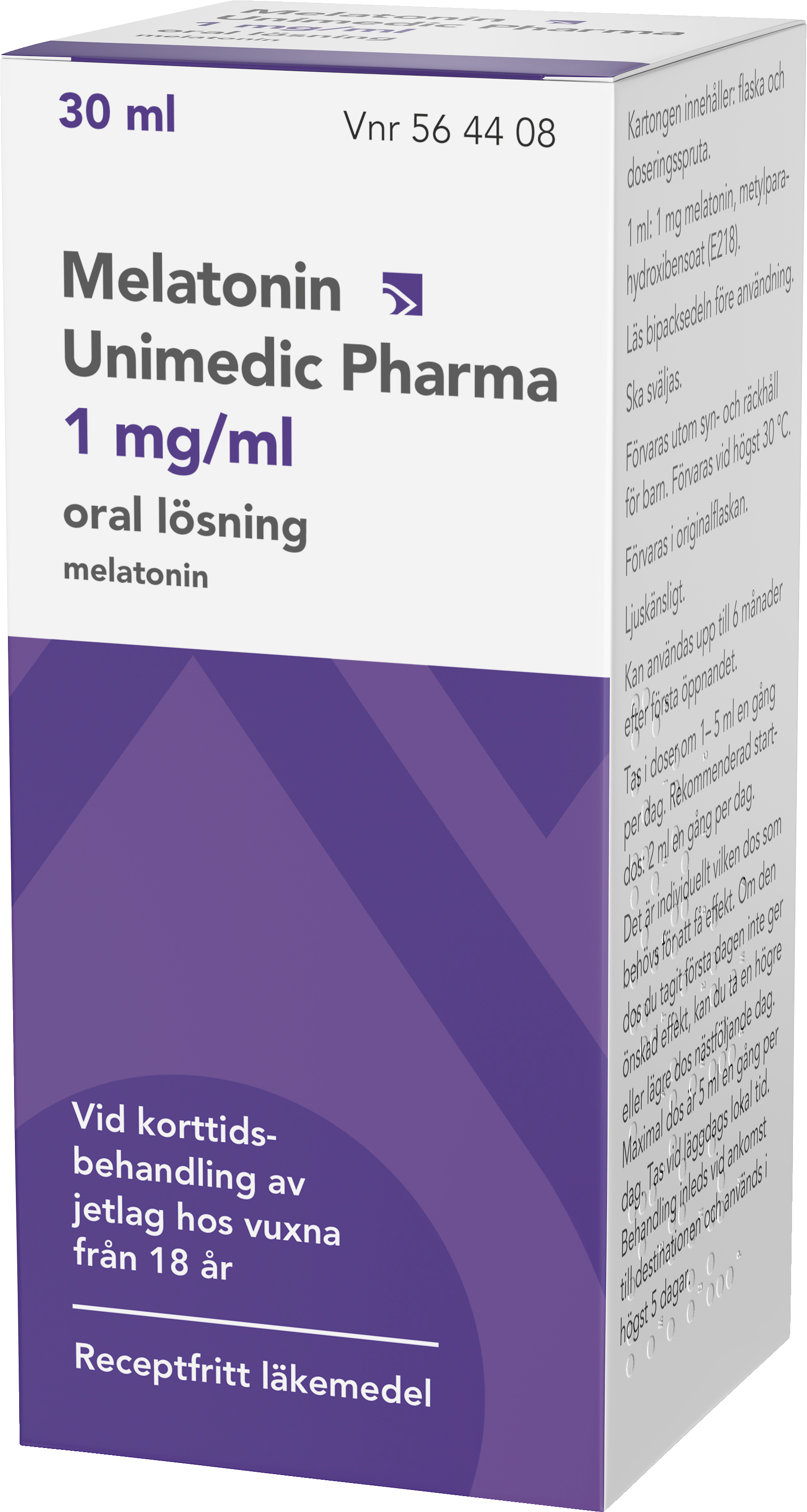 Melatonin Unimedic Pharma, oral lösning 1 mg/ml