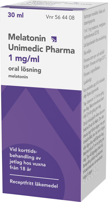 Melatonin Unimedic Pharma, oral lösning 1 mg/ml