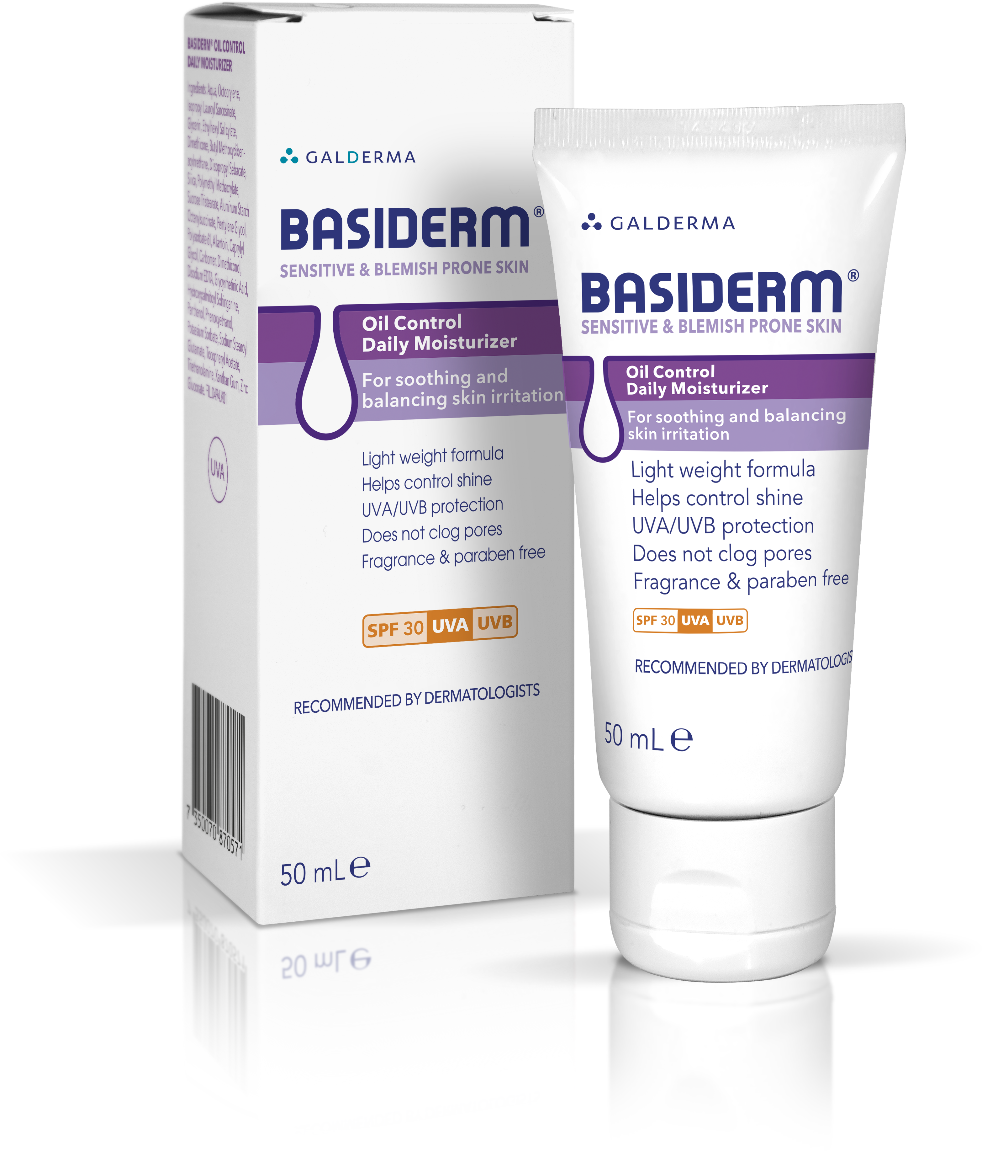 Basiderm Oil Control daily moisturizer SPF 30 50 ml