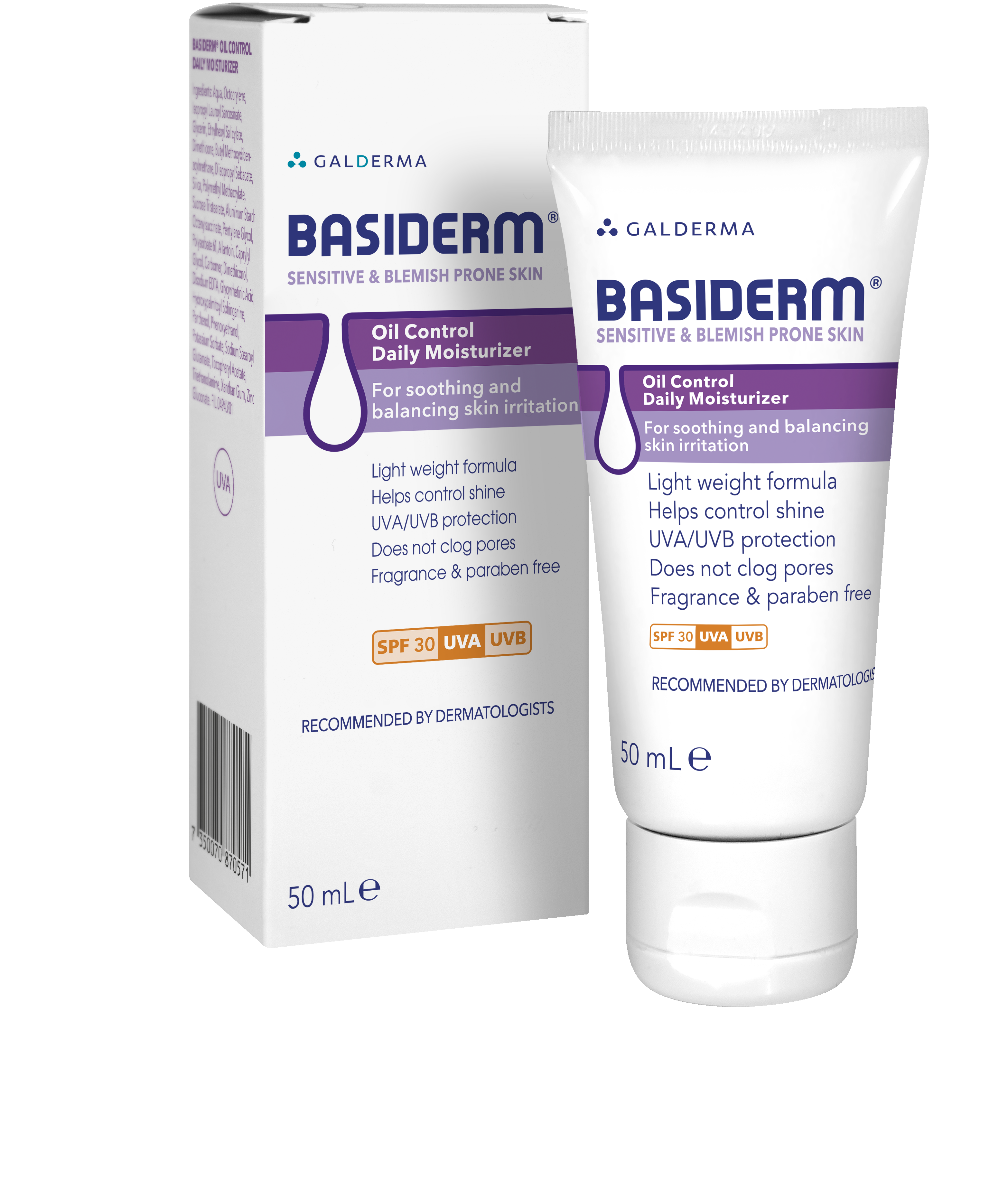 Basiderm Oil Control daily moisturizer SPF 30 50 ml | Skönhet och hälsa - Personlig vård - Kosmetika - Hudvård | Apoteka