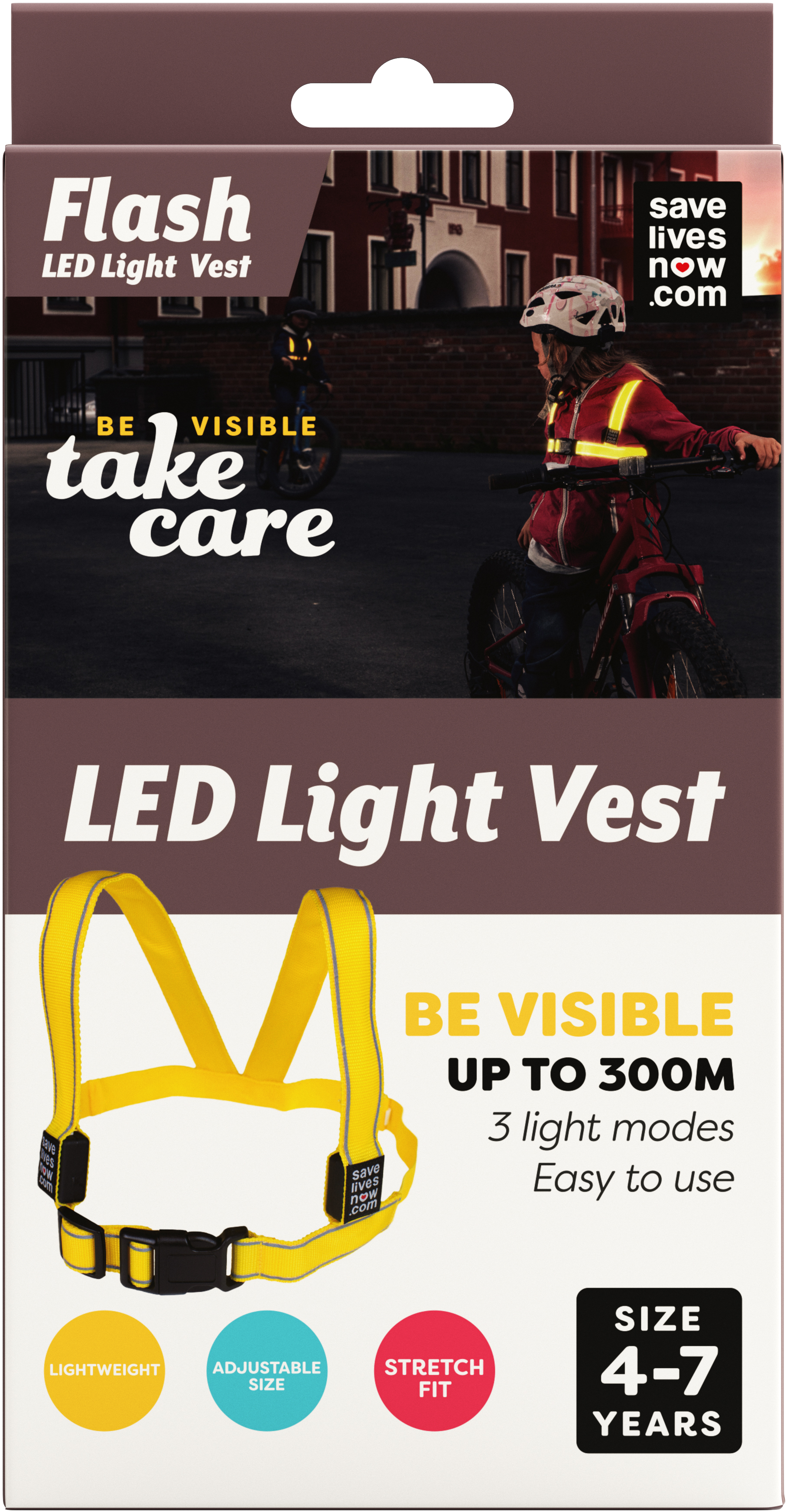 Save Lives Now EU AB Flash LED Light Vest 4-7 years 1 st