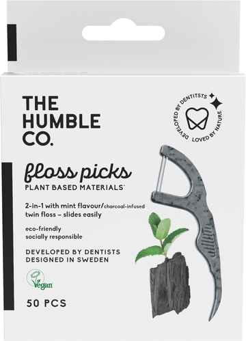 The Humble Co. Dental Floss Picks Charcoal