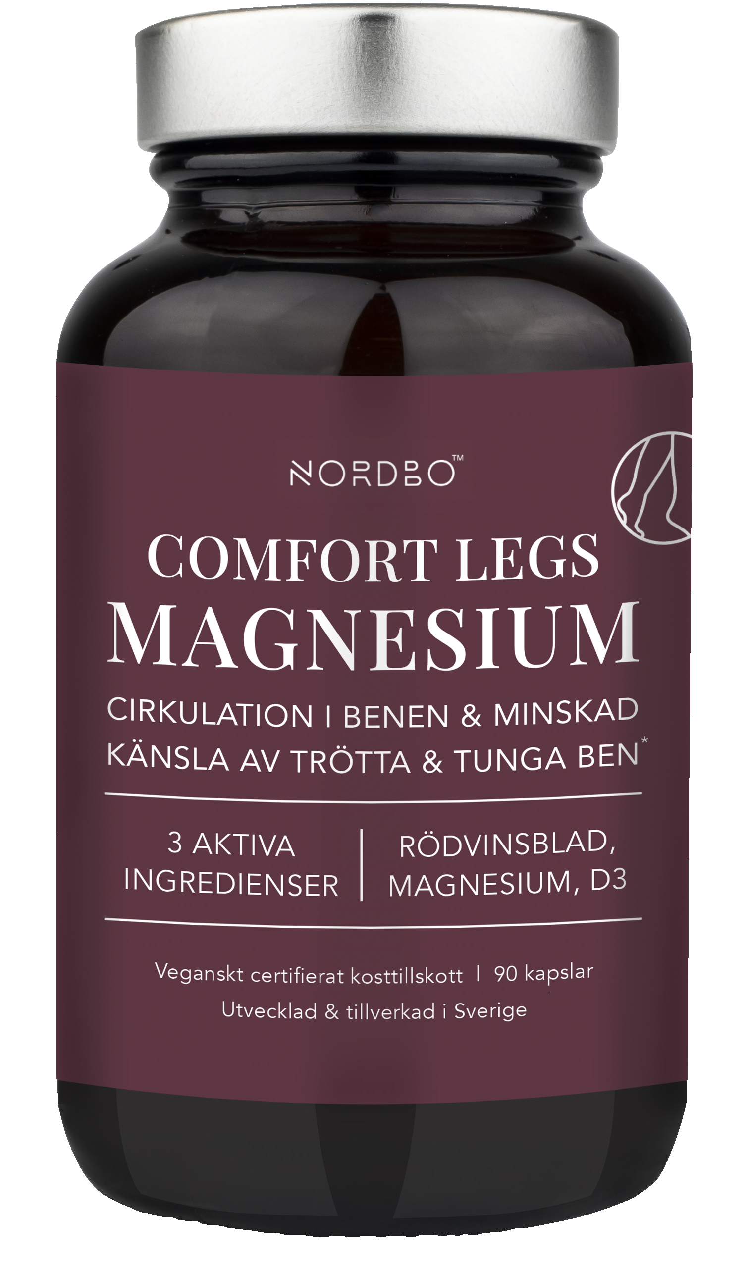 Nordbo Comfort Legs Magnesium, 90 kap