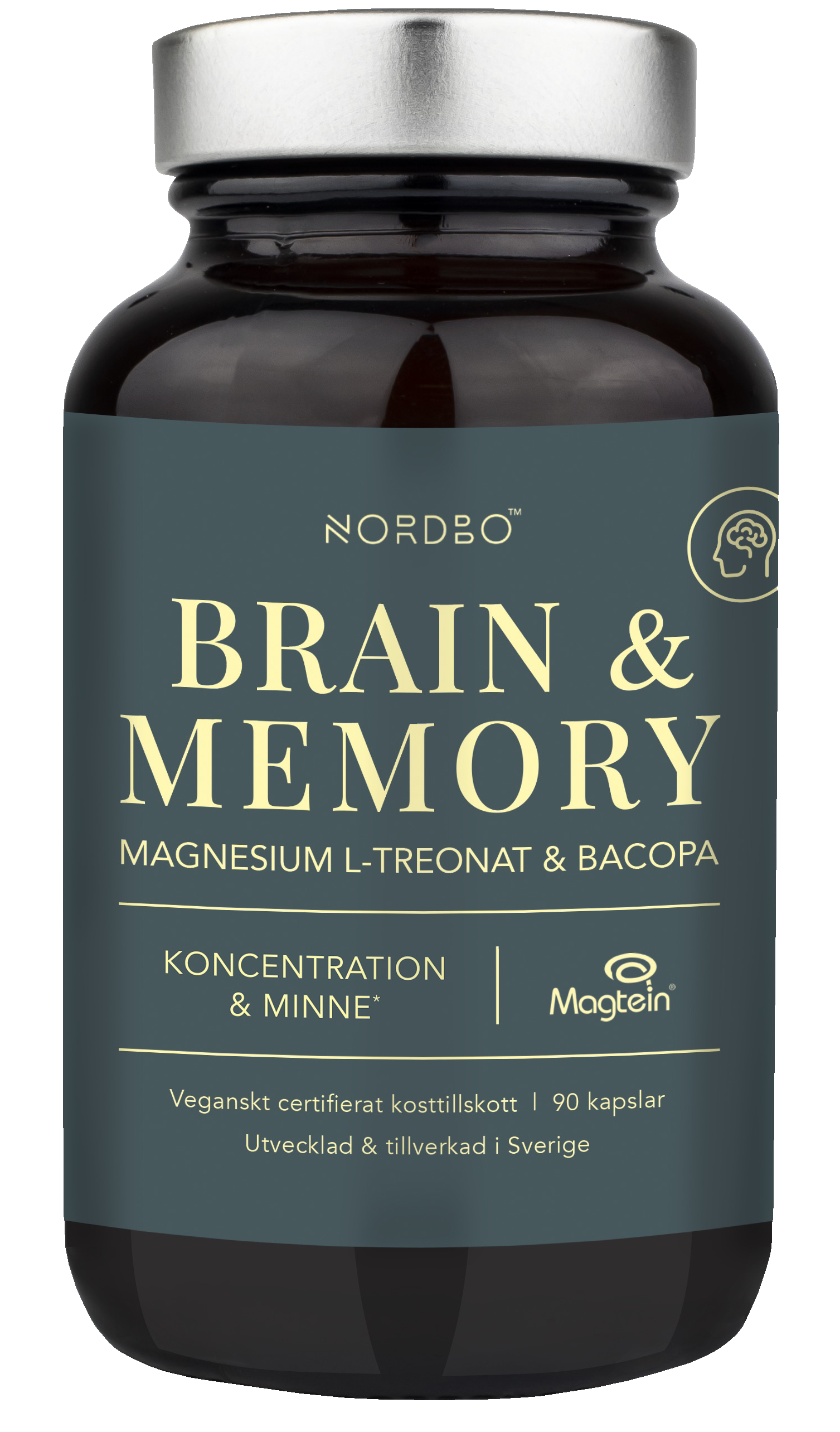 Nordbo Brain & Memory Magnesium, 90 kap