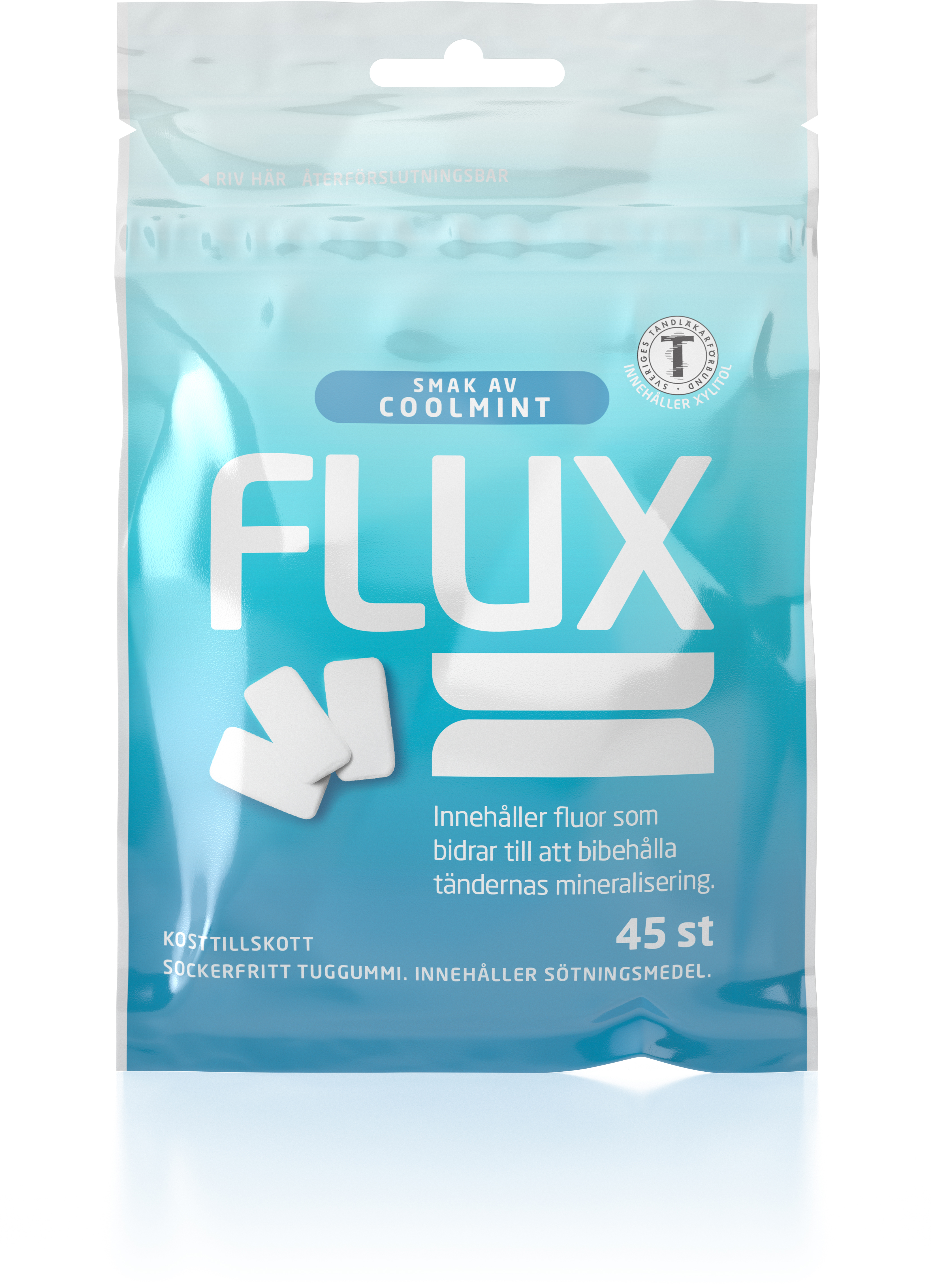 Trimb Healthcare AB Flux Tuggummi Coolmint påse 45 st