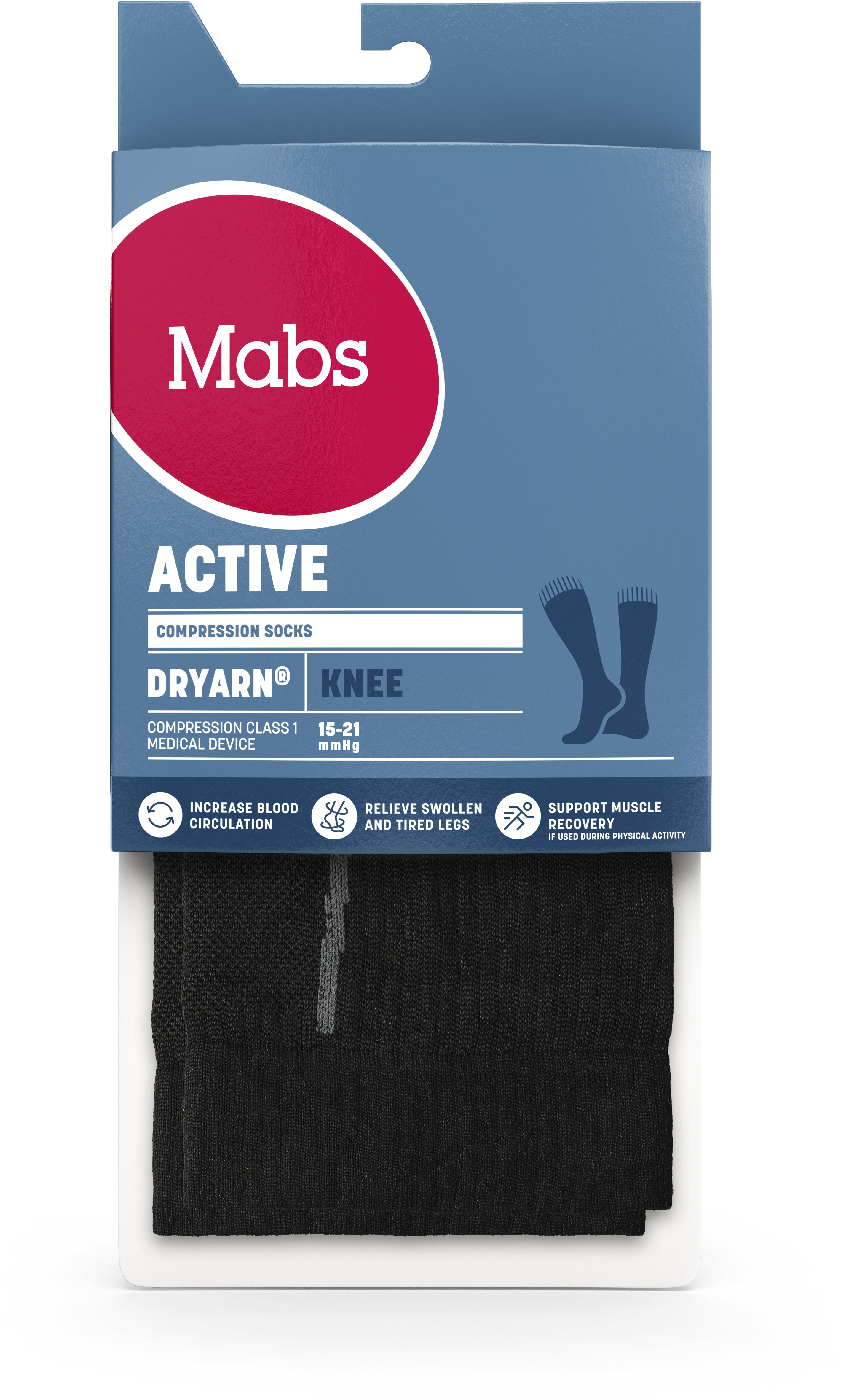 Mabs comp active dryarn knee black S 1 par