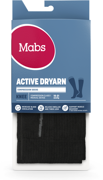 Mabs comp active dryarn knee black XL
