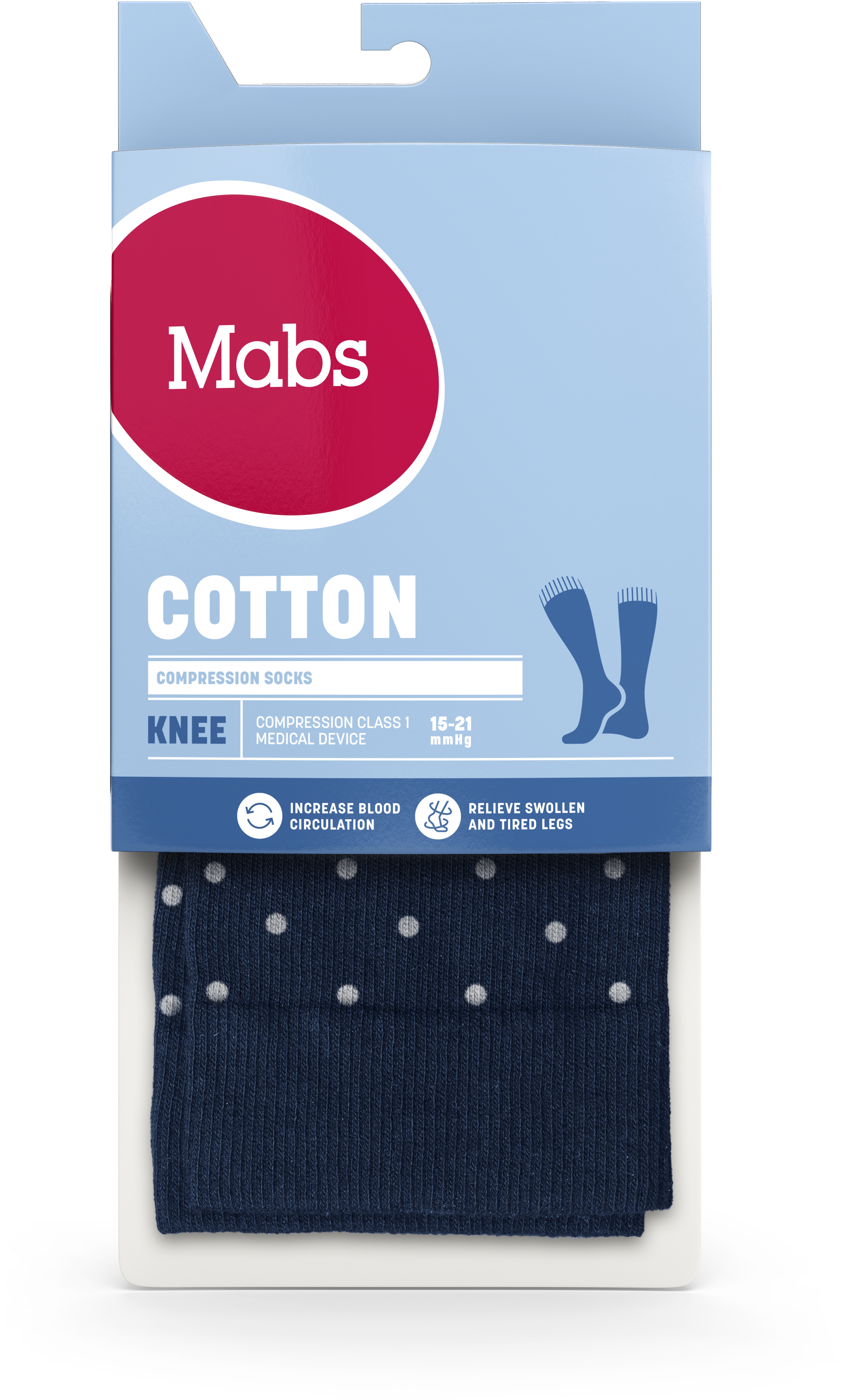 Mabs Cotton Knee Navy Dotted L 1 par