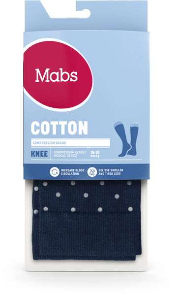 Mabs Cotton Knee Navy Dotted L