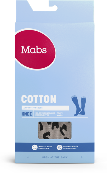 Mabs cotton knee grey leopard S