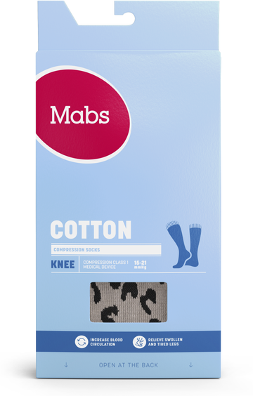 Mabs cotton knee grey leopard M