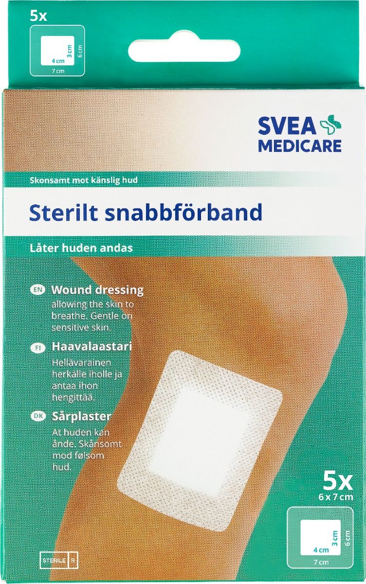 Svea Medicare sterilt snabbförband 6×7 cm 5 st