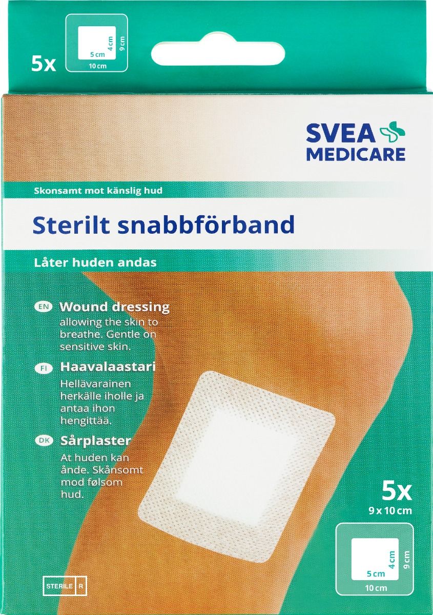 Svea Medicare sterilt snabbförband 9×10 cm 5 st