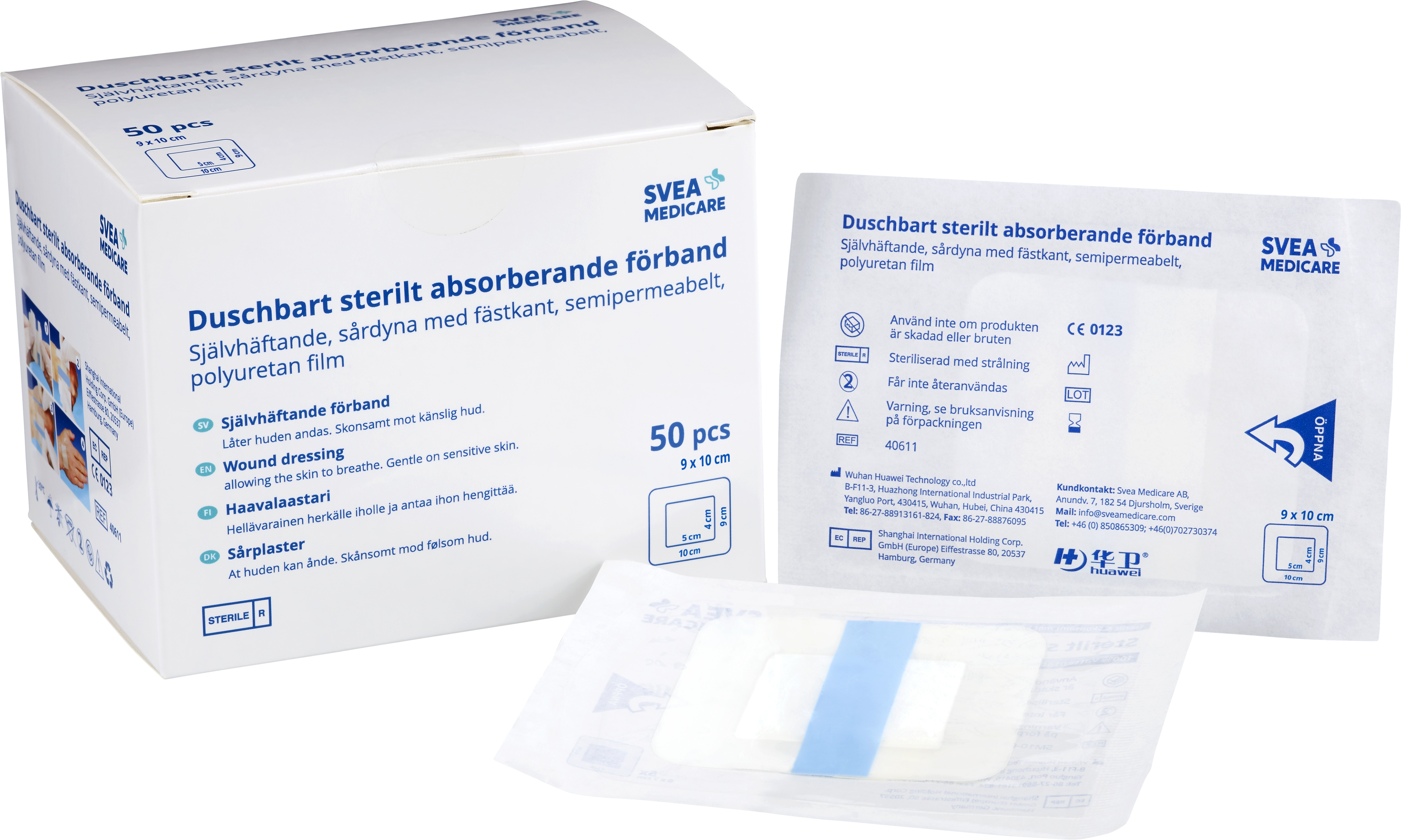 Svea Medicare Duschbart sterilt förband 9×10 cm 50 st