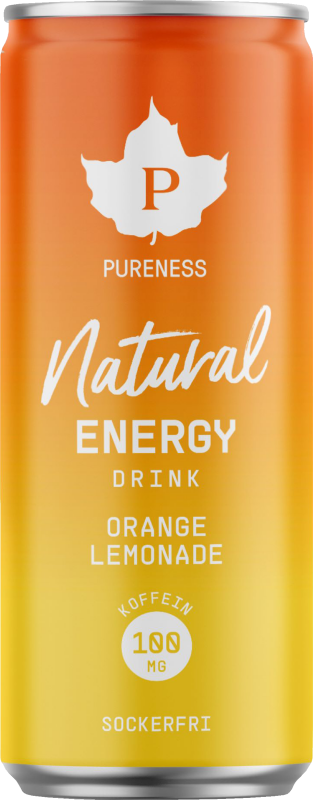 Pureness Natural Energy Drink – Orange Lemonade 330ml