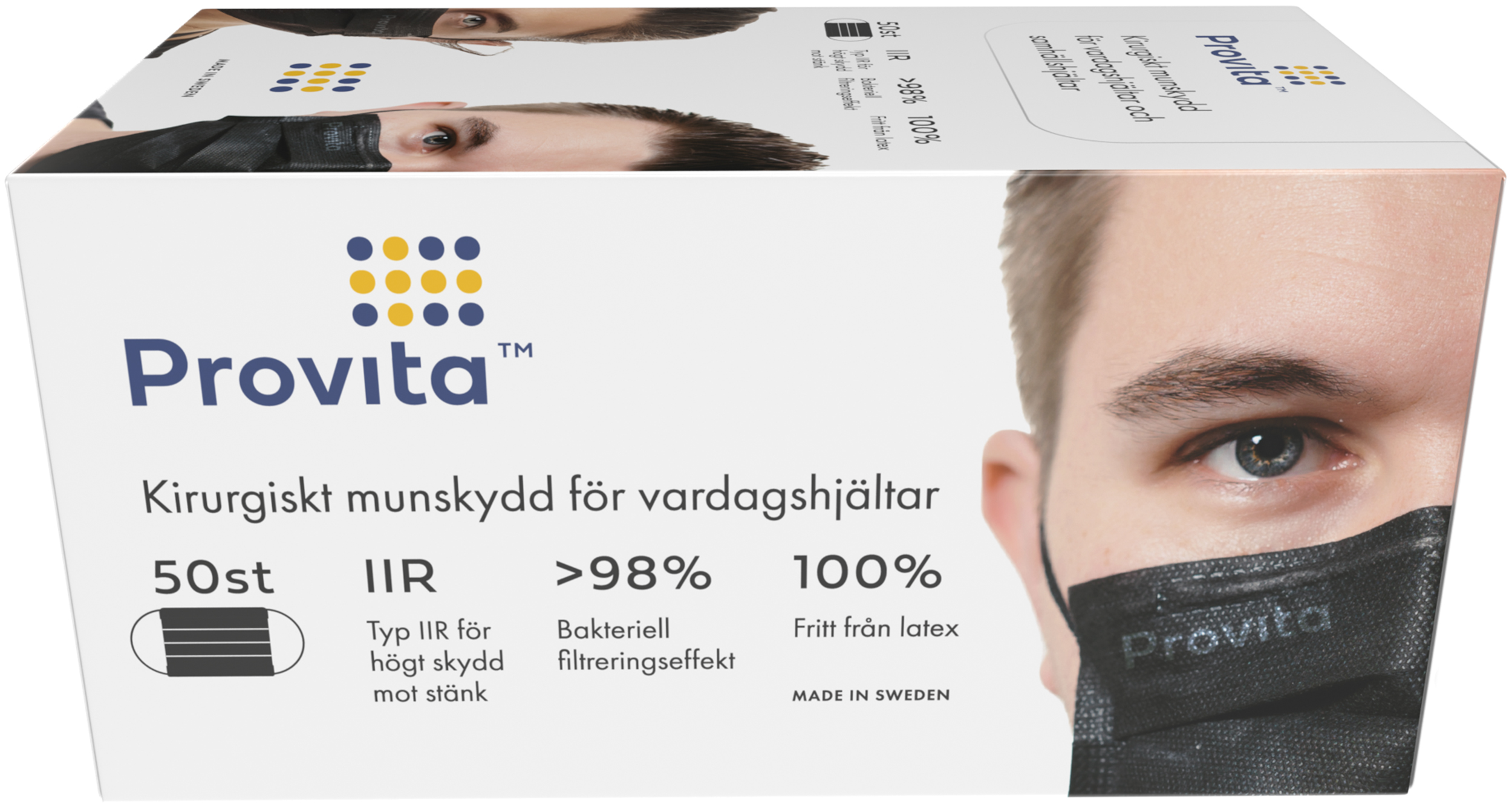 Provita Medical Munskydd Typ IIR Svart 50 st